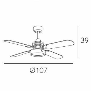 Ventilador Bornan 16w 1200lm Blanco 4 Asp Rev Blanco/haya 4000k 39x107d C.remoto