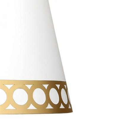Pantalla Sobremesa Dalia E14 Blanca/oro 25dx20dx15h