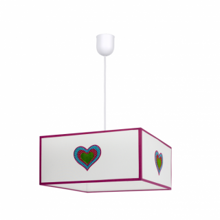 Colgante Amor 1xe27 Blanco/rosa Regx35x35