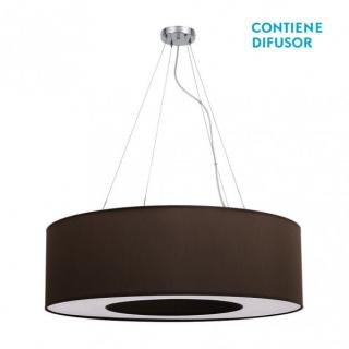 Colgante Grande Haiti 4xe27 Cromo/Marron Regx80x80 Cm