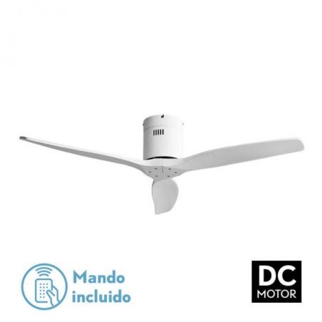 Ventilador Dc Aguilon Blanco 3 Aspas Blancas 5 Velocidades Sin Luz Remoto Y Temporiz.132d