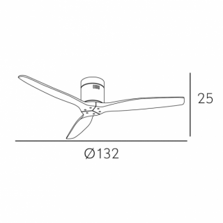 Ventilador Dc Aguilon Marron 3 Aspas Roble 5 Velocidades Sin Luz Remoto Y Temporiz.132d