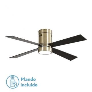 Ventilador 18w Barine Cuero 4 Aspas Roble/cerezo3 Velocid. C/remoto Temporizador 122 D