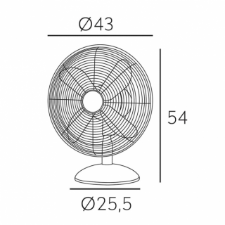 Ventilador Sobremesa Pali Cromo 50w 3 Vel 43 D Oscilante