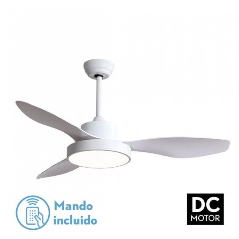 Ventilador Dc Hayate 48w 4078lm Blanco 3 Asp 39/54x120x120cm 3000-4000-6000k C/remoto, Memoria Y Temporizador