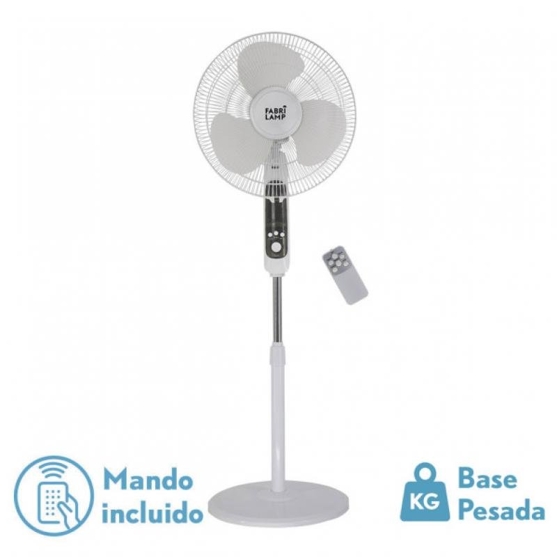 Ventilador De Pie Calma Bl.3 Vel.45w.3 Aspas  43 D C/ Remoto.temporizador 0,5h-7,5h