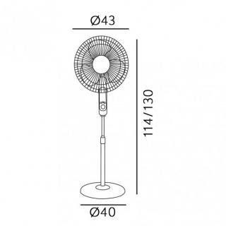 Ventilador De Pie Calma Bl.3 Vel.45w.3 Aspas  43 D C/ Remoto.temporizador 0,5h-7,5h