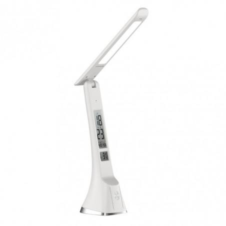 Flexo Apofilita 5w 400lm Blanco 4000k 28x8x25cm Reg.3intensidades, Digital C/fecha-hora-alarma-temp.