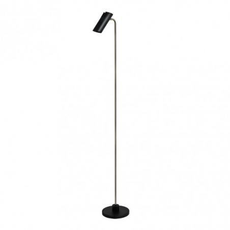 Pie Salon Marrakech 1xgu10 Negro/cuero 148x25x20 Cm Orientable