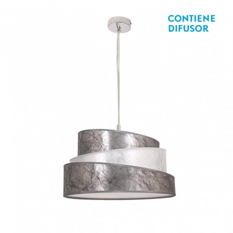 Colgante Colonia Cromo/plata-blanco 3xe27 Regx40x40 Cm