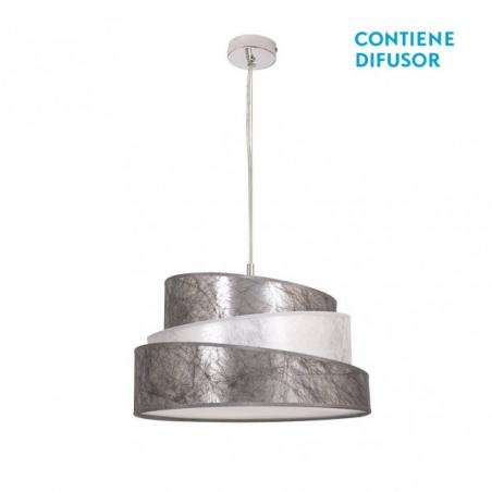 Colgante Colonia Cromo/plata-blanco 3xe27 Regx40x40 Cm