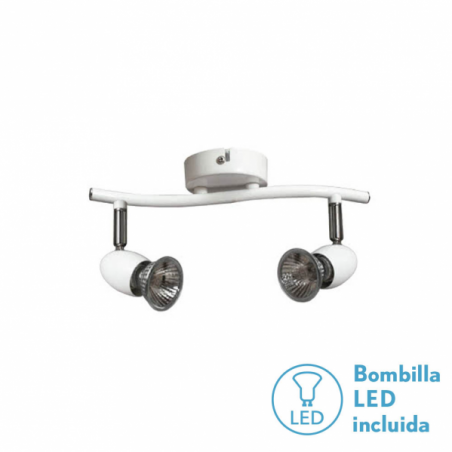 Regleta Foco Sonora Blanco 2xgu10 Bomb. LED incl15x26